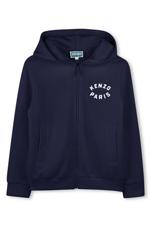 Felpa con cappuccio in cotone blu KENZO KIDS | K61176848